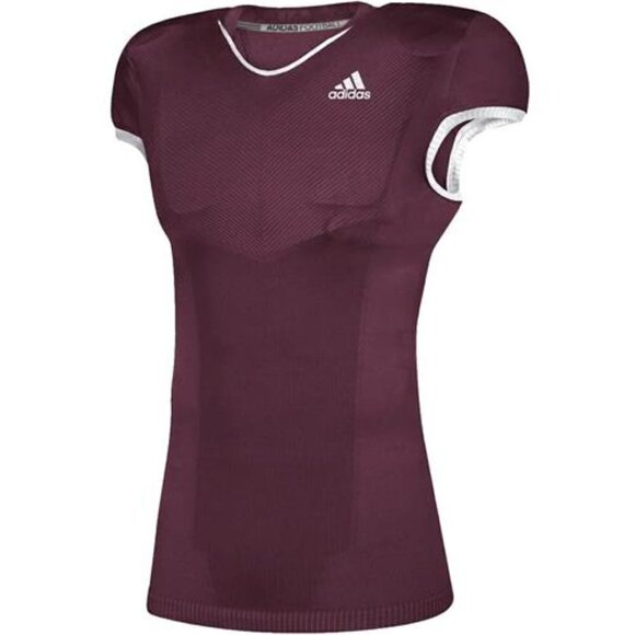 Adidas New Mens Size L PrimeKnit A1 Football V Neck Jersey Maroon and White Trim - Picture 1 of 8